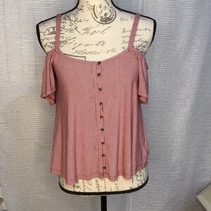 Striped American Eagle Outfitters Soft & Sexy Off-Shoulder Top
